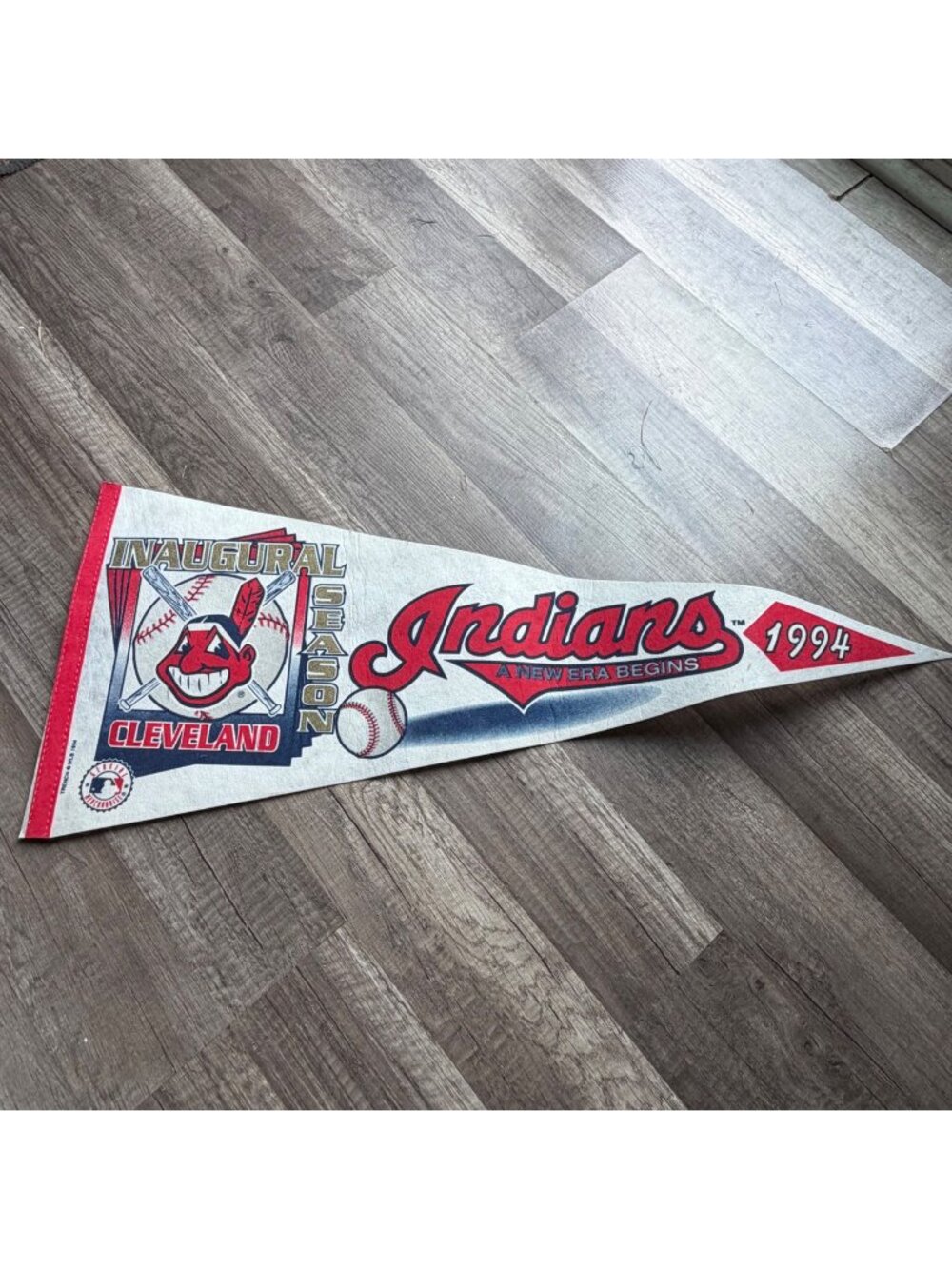 Vintage Cleveland Indians 1994 Inaugural Season MLB Felt Pennant Genuine Merchan